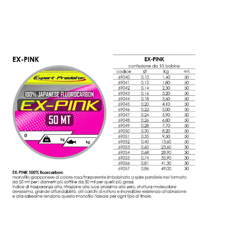 FLUOROCARBON EX PINK EXPERT PREDATOR